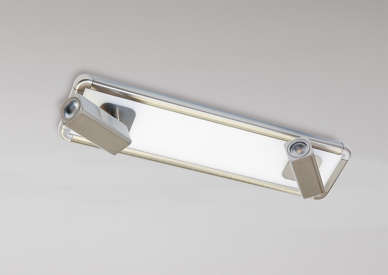 Ceiling/Wall 2 Head With Backlit Light 20W LED Satin Nickel 4000